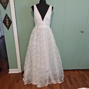 Nwt Lulus White Lace Dress Size Medium Bridal Wedding Beach